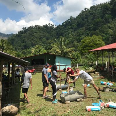 Students Making Cement